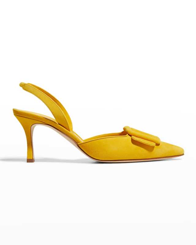 Maysli Suede Buckle Halter Pumps